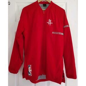 NBA Houston Rockets Adidas On Court Jacket Champion X 2 Red Side Snaps - Large